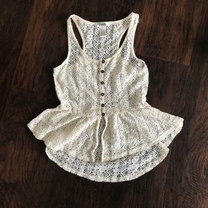 Lace peplum top